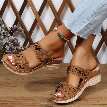 Floral Wedge Sandals