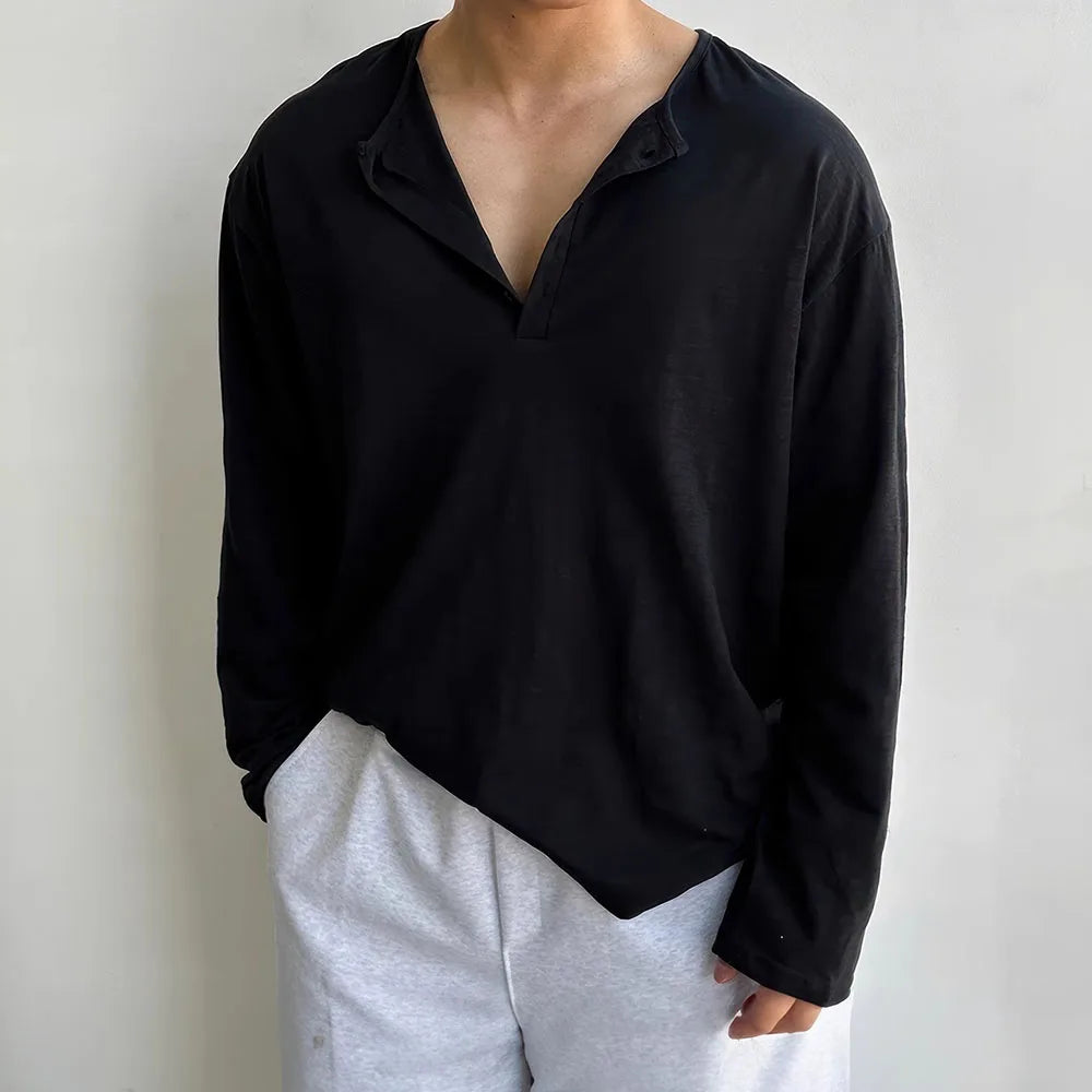 Cotton Pullover Henley