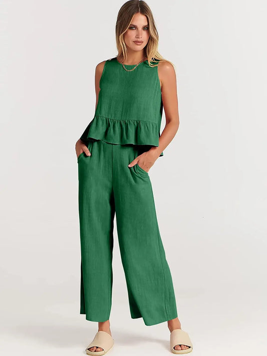 Cotton-linen Two Piece Set