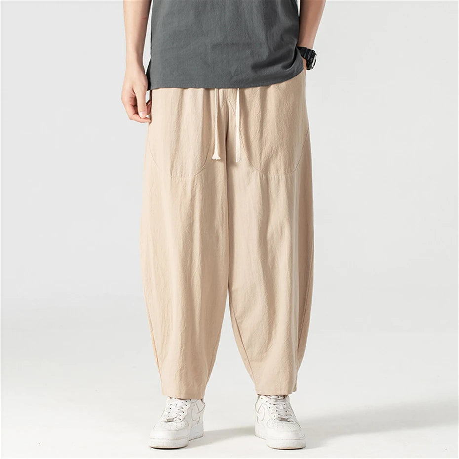 Cotton Linen Baggy Pants