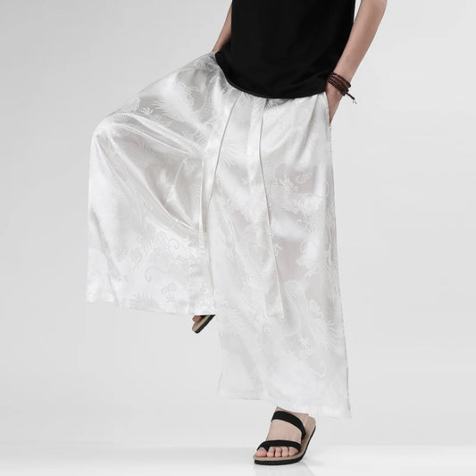Jacquard Wide-Leg Pants