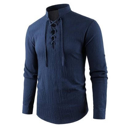 Lace-up V-neck Shirt