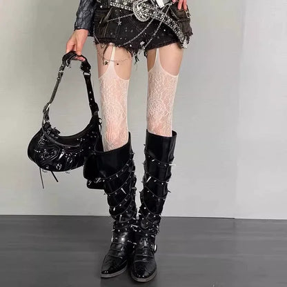 Floral Garter Tights