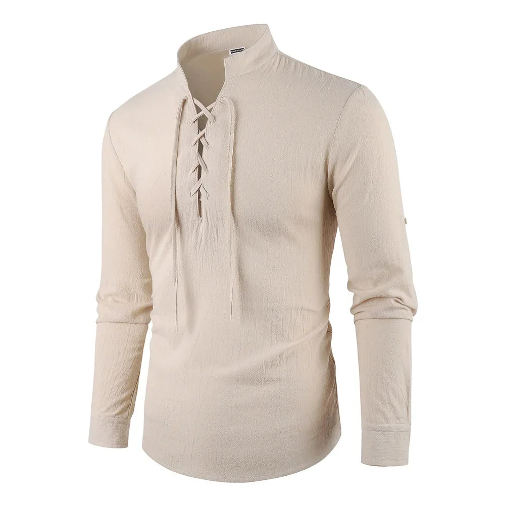 Lace-up V-neck Shirt