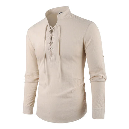 Lace-up V-neck Shirt