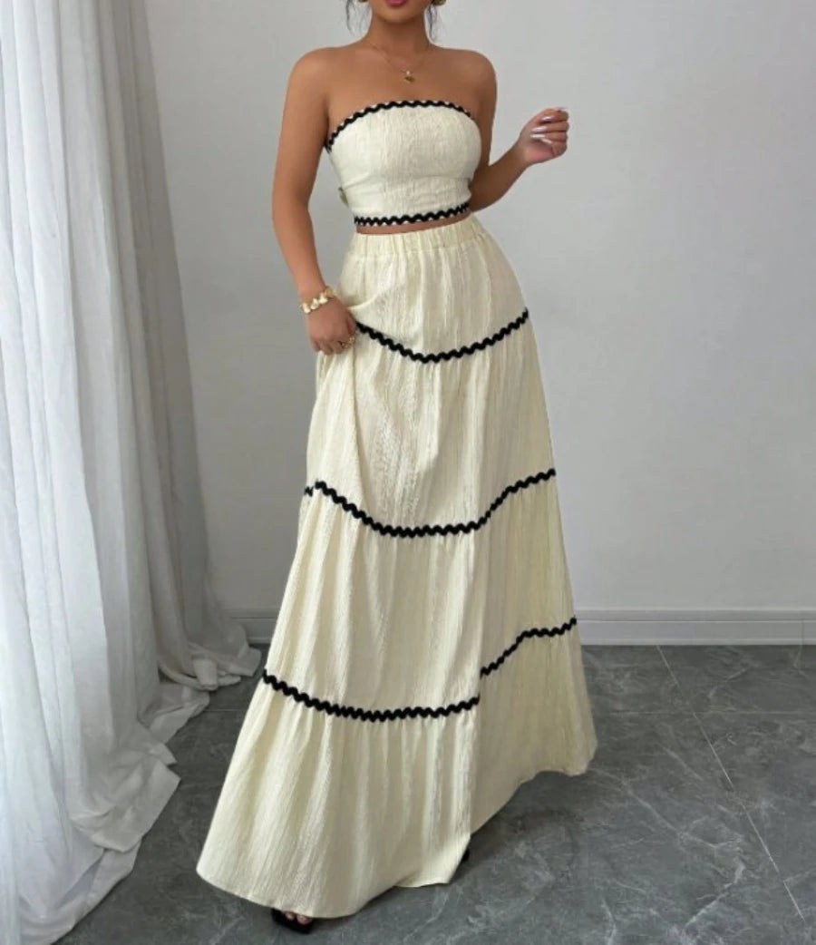 Strapless Bandeau Top & Maxi Skirt