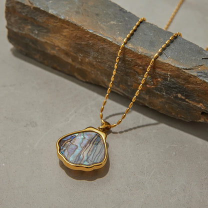 Abalone Shell Necklace - 18k Gold Plated