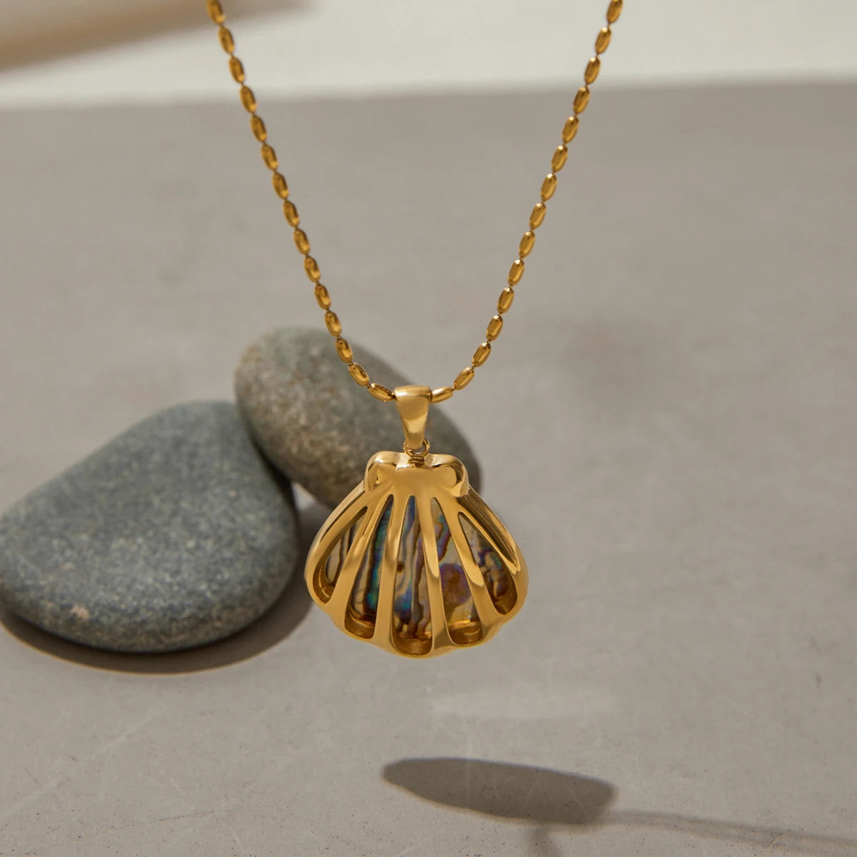 Abalone Shell Necklace - 18k Gold Plated
