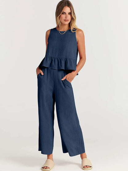 Cotton-linen Two Piece Set