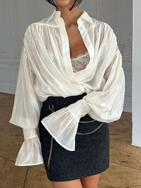 See-Through Oversized Blouse