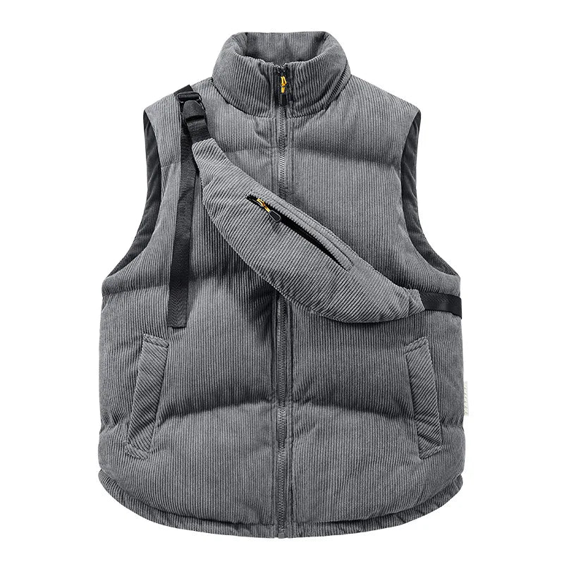 Corduroy Vest With Sling Bag