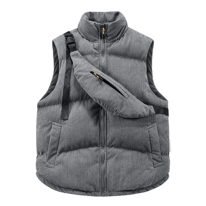 Corduroy Vest With Sling Bag