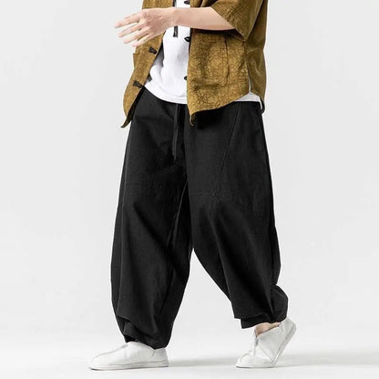Drop-crotch Wide-leg Trousers