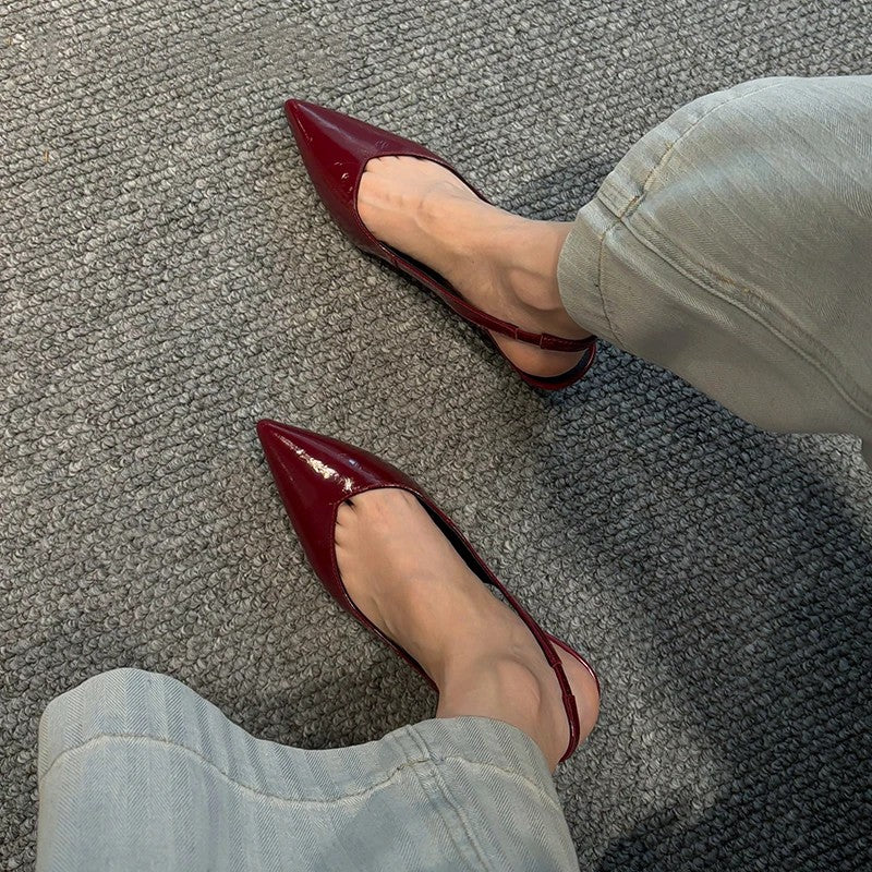 Pointed Toe Slingback Flats
