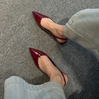 Pointed Toe Slingback Flats