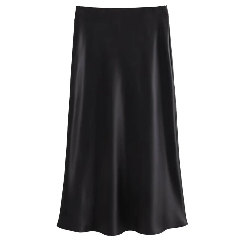 Satin Midi Skirt