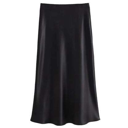 Satin Midi Skirt