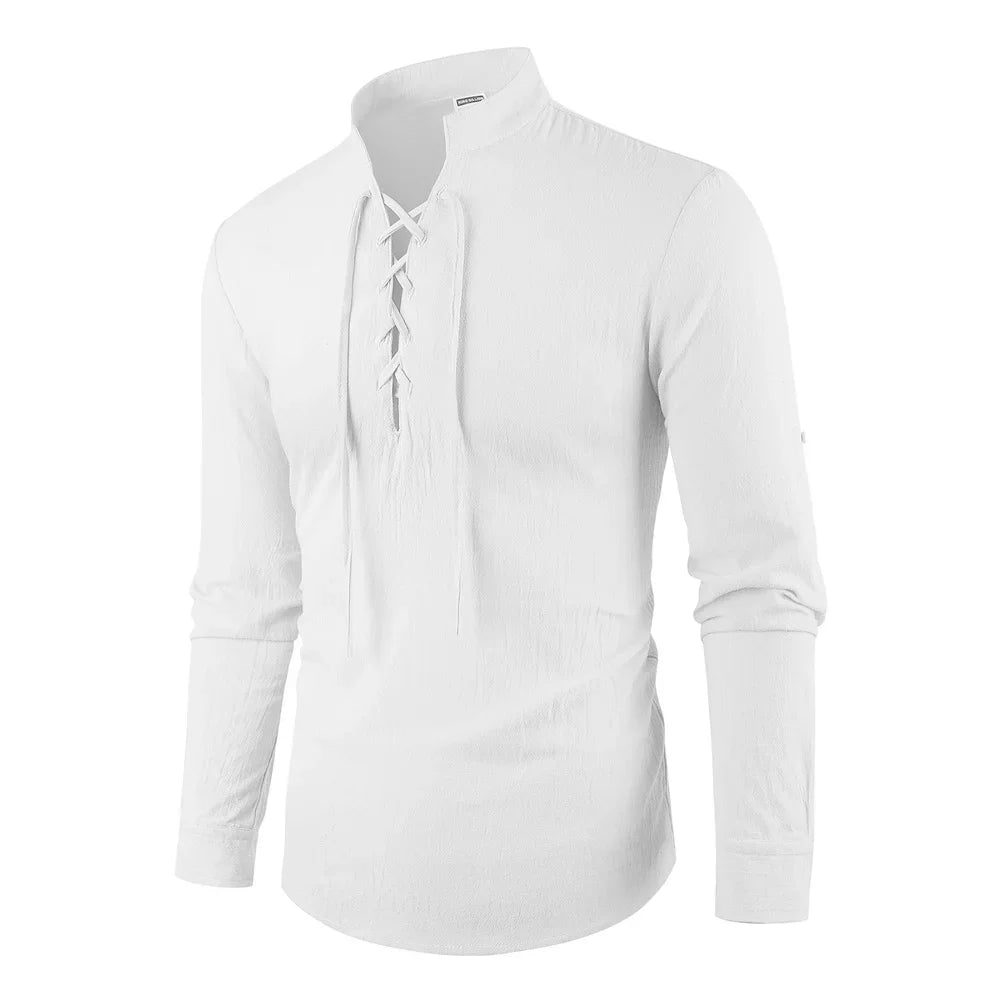 Lace-up V-neck Shirt