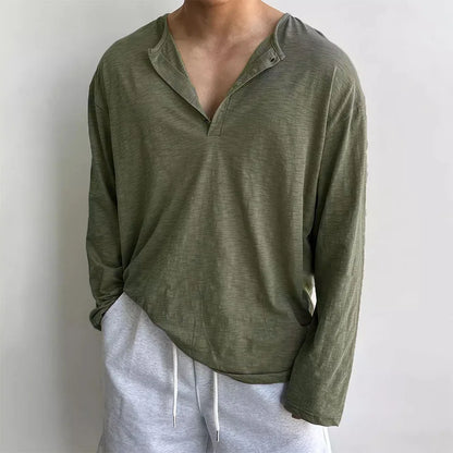 Cotton Pullover Henley