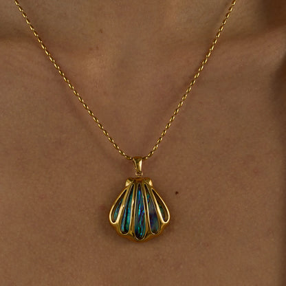Abalone Shell Necklace - 18k Gold Plated