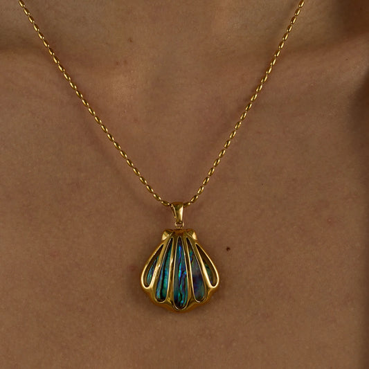 Abalone Shell Necklace - 18k Gold Plated
