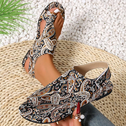 Printed Flat Sandals