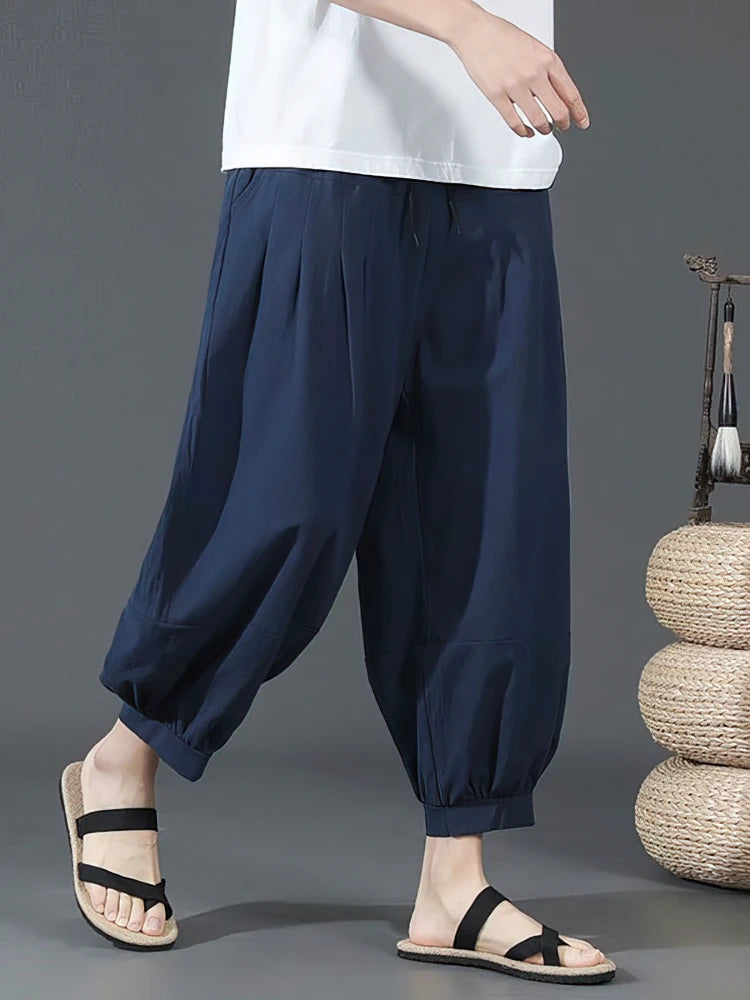 Cotton Linen Wide leg Pants