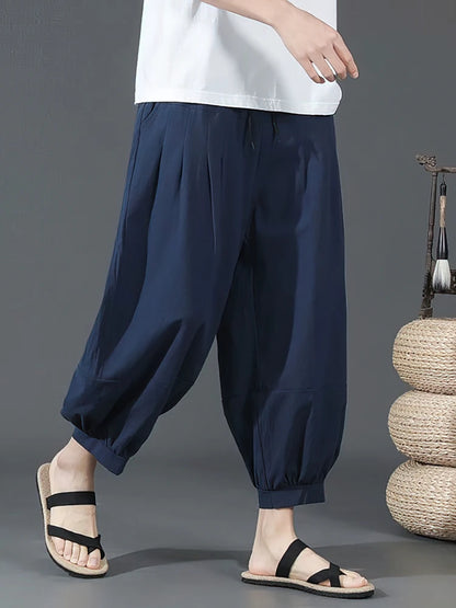 Cotton Linen Wide leg Pants