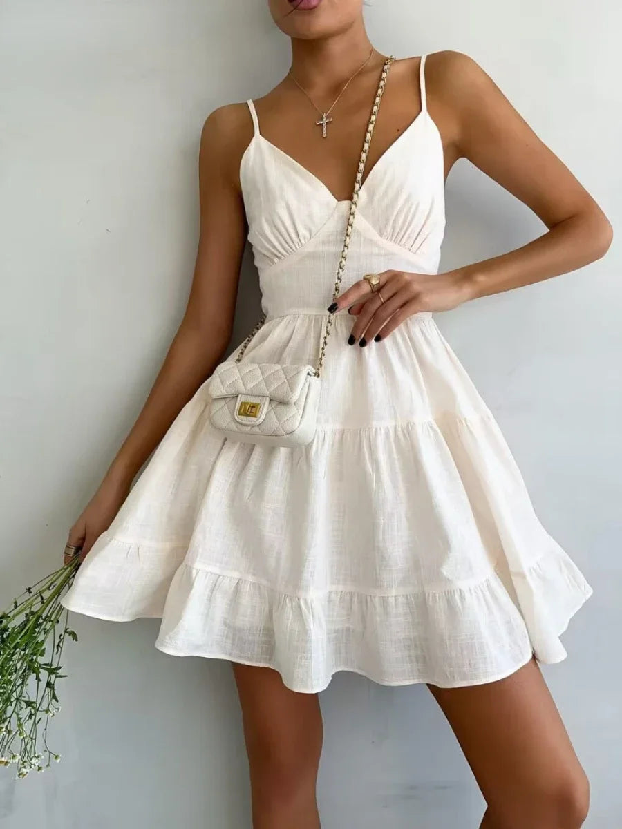 Linen Cotton Mini Dress