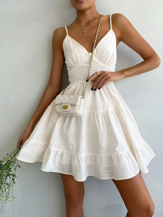 Linen Cotton Mini Dress