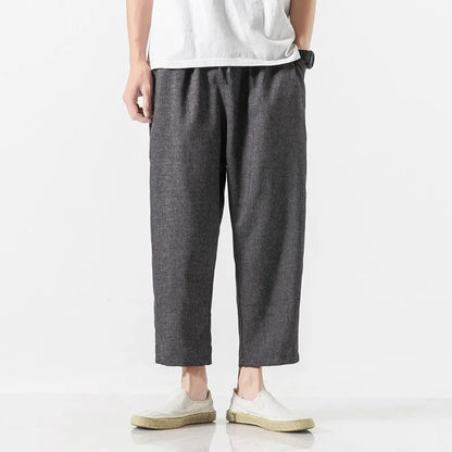 Cotton Linen Cropped Pants