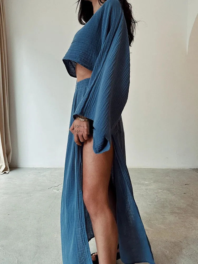 Cropped Top & High-split Maxi skirt
