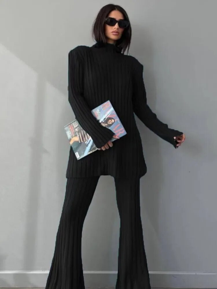 Women's Sweater and Wide-Leg Pants Set