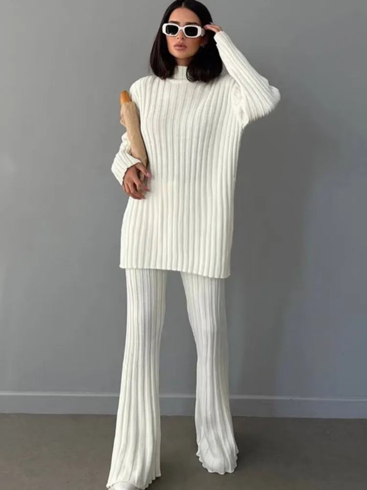 Women's Sweater and Wide-Leg Pants Set