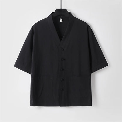 Linen cotton Kimono-style Shirt