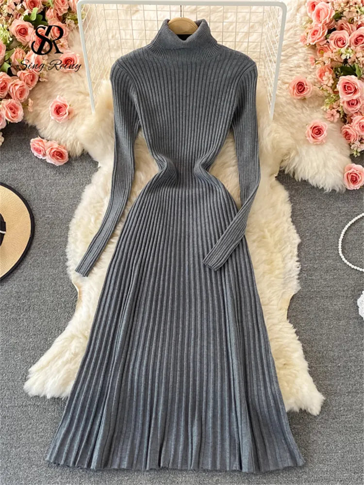 Pleated Knitted Dress