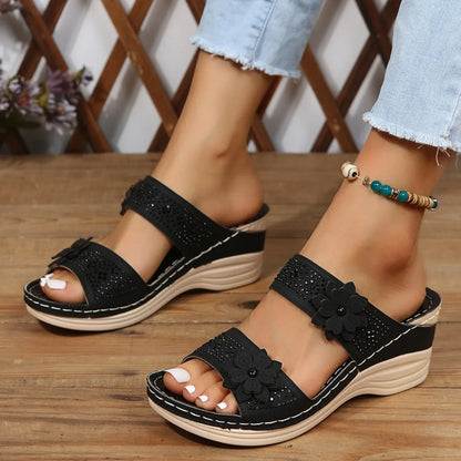 Floral Wedge Sandals