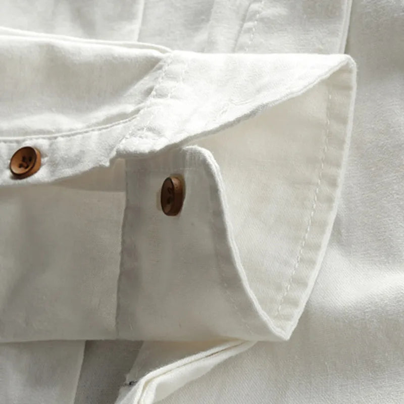 Japan Style Linen Cotton Button-up