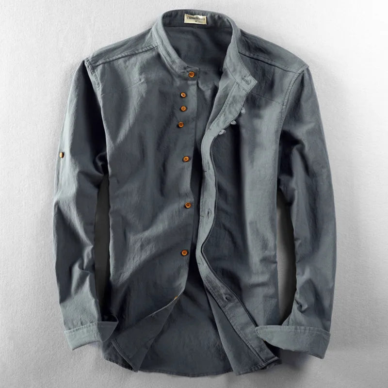 Japan Style Linen Cotton Button-up