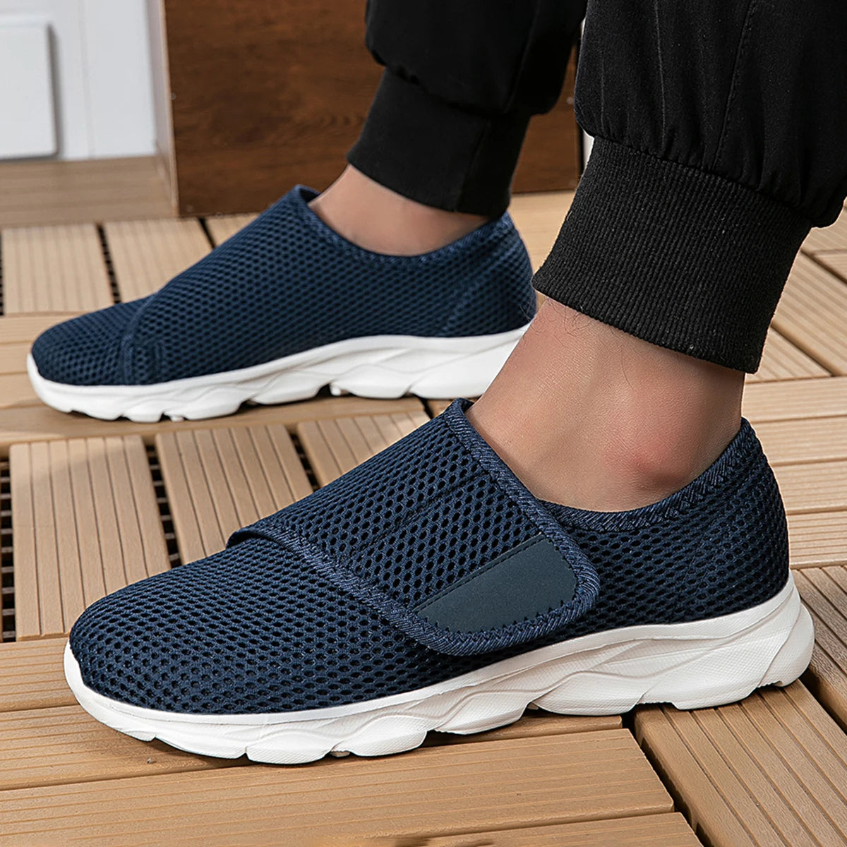 Wide-Fit Mesh Walking Shoes