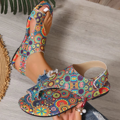 Printed Flat Sandals
