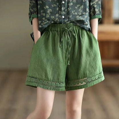 Lace Wide-Leg Shorts