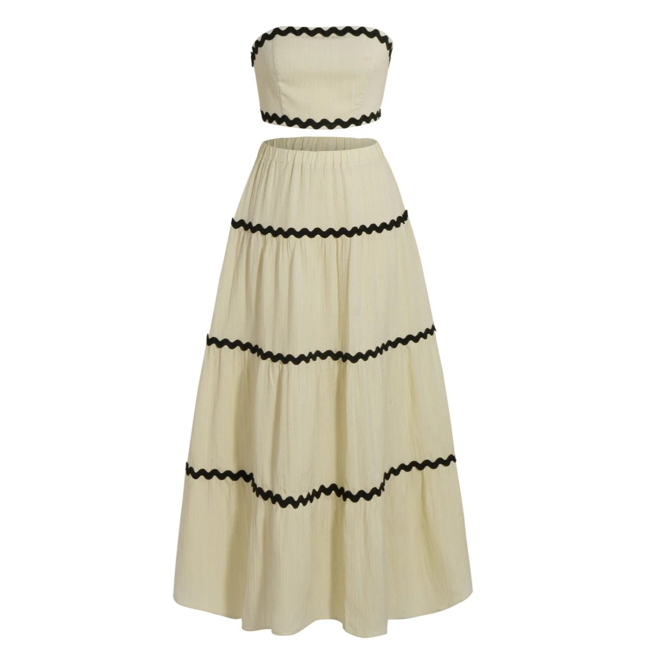 Strapless Bandeau Top & Maxi Skirt