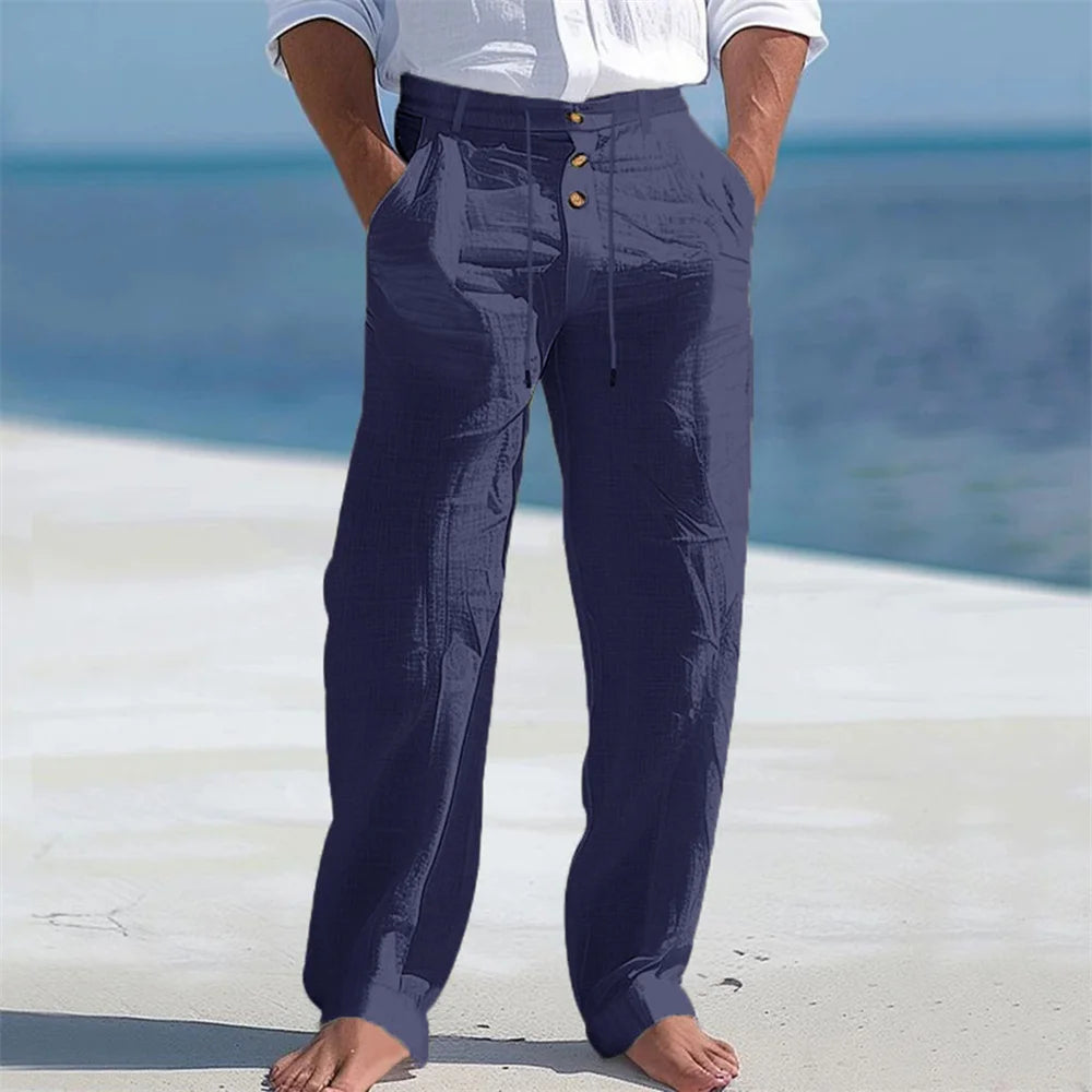 Cotton Straight-leg Trousers