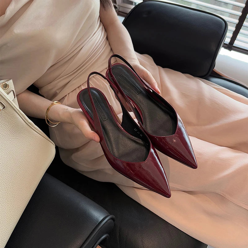Pointed Toe Slingback Flats