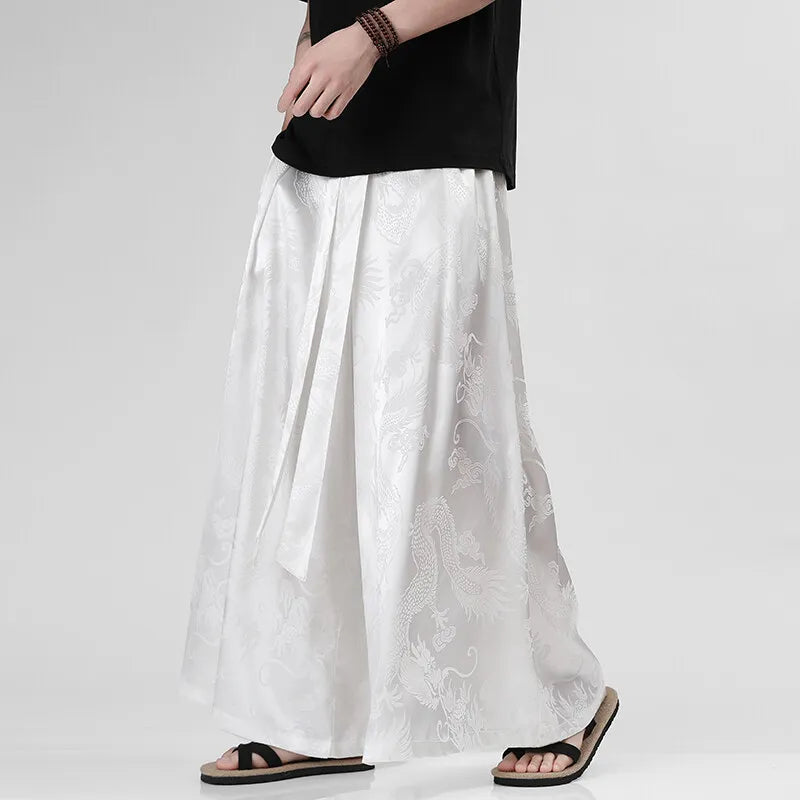 Jacquard Wide-Leg Pants