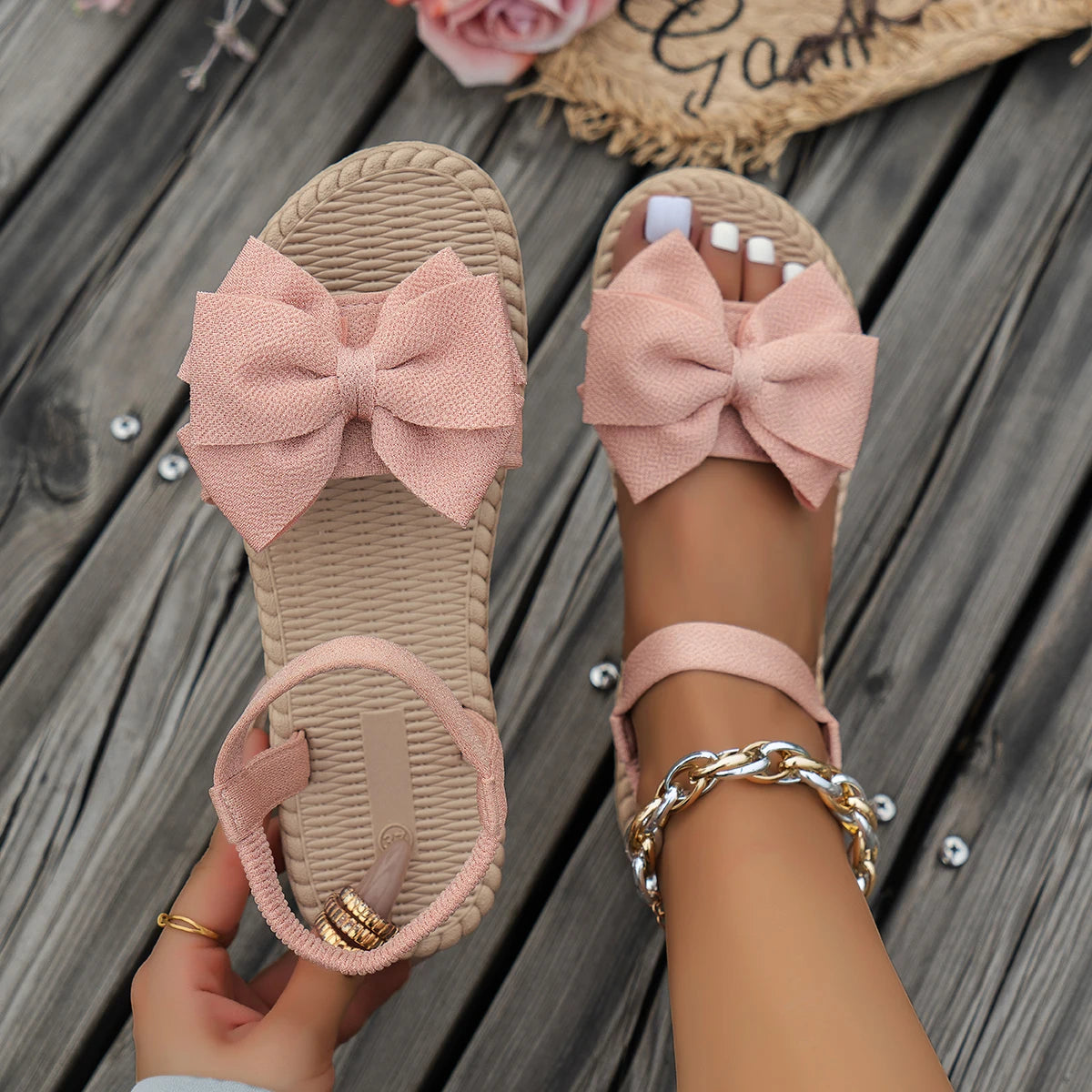 Bow Slingback Sandals