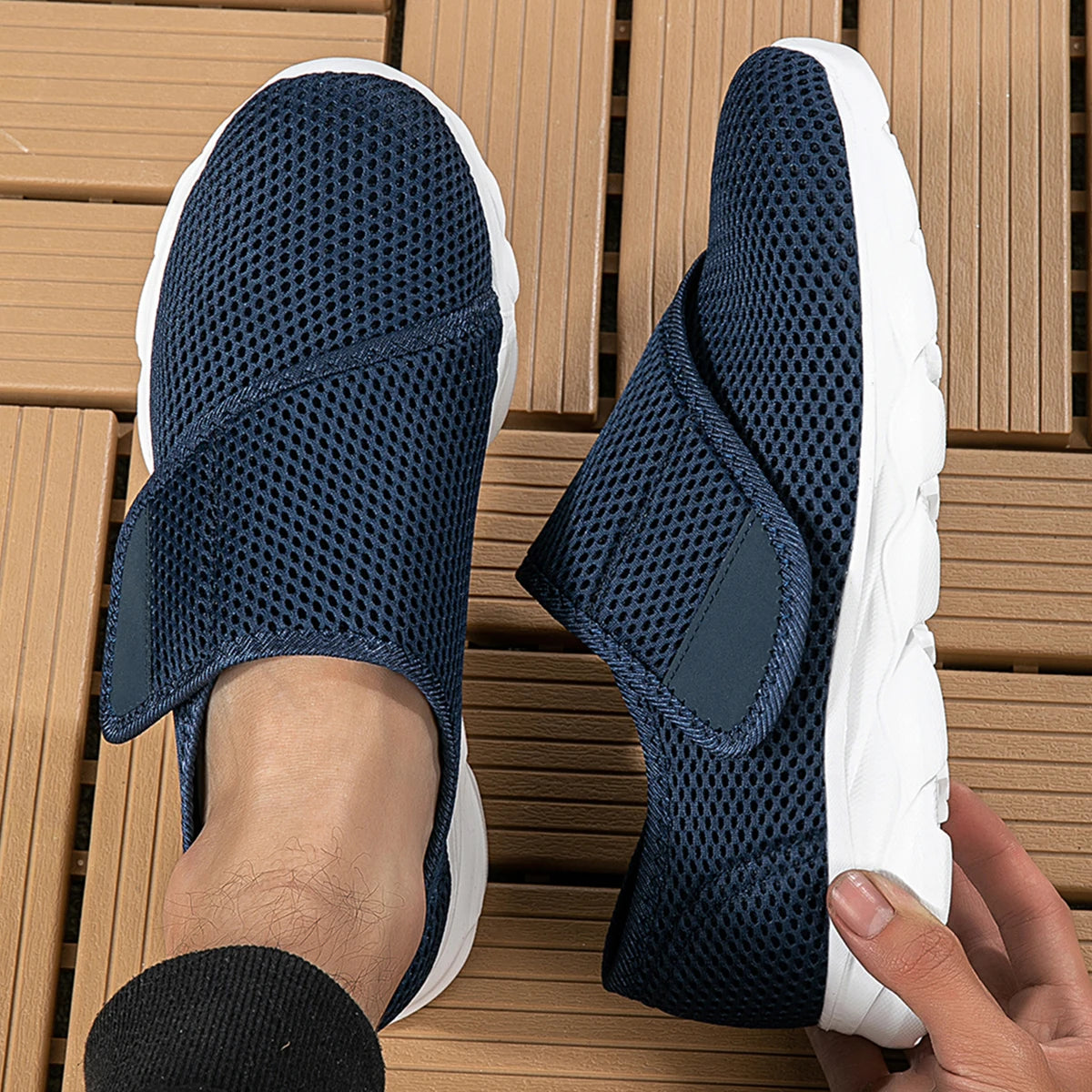 Wide-Fit Mesh Walking Shoes