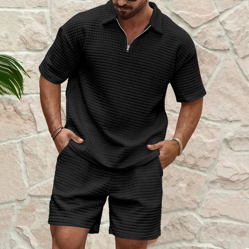 Two-piece Waffle Knit Set