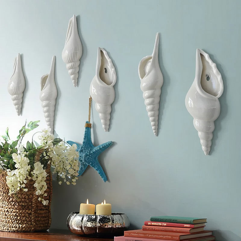 Ceramic Conch Shell Vases